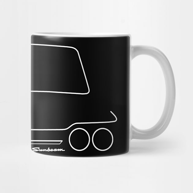 Sunbeam Stiletto classic car outline graphic (white) by soitwouldseem